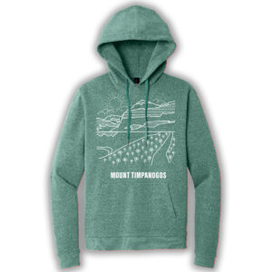 eucalyptus blue pullover hoodie with an image of Mount Timpanogos