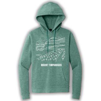 eucalyptus blue pullover hoodie with an image of Mount Timpanogos