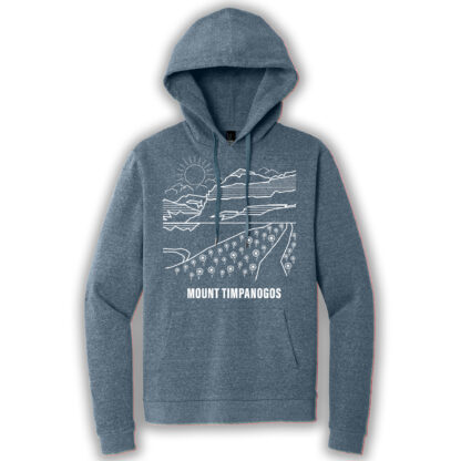 navy frost pullover hoodie with an image of Mount Timpanogos