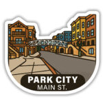 Park City sticker featuring the town's Main Street
