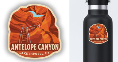 Antelope Canyon Sticker displayed on a water bottle