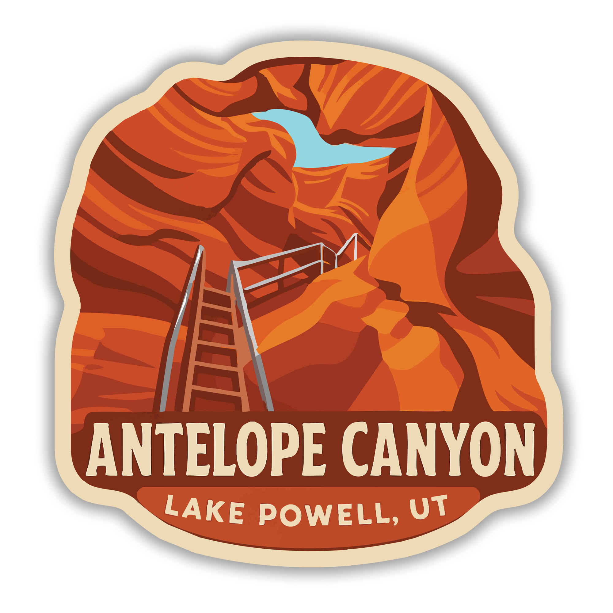 Antelope Canyon Sticker from Lake Powell, Utah