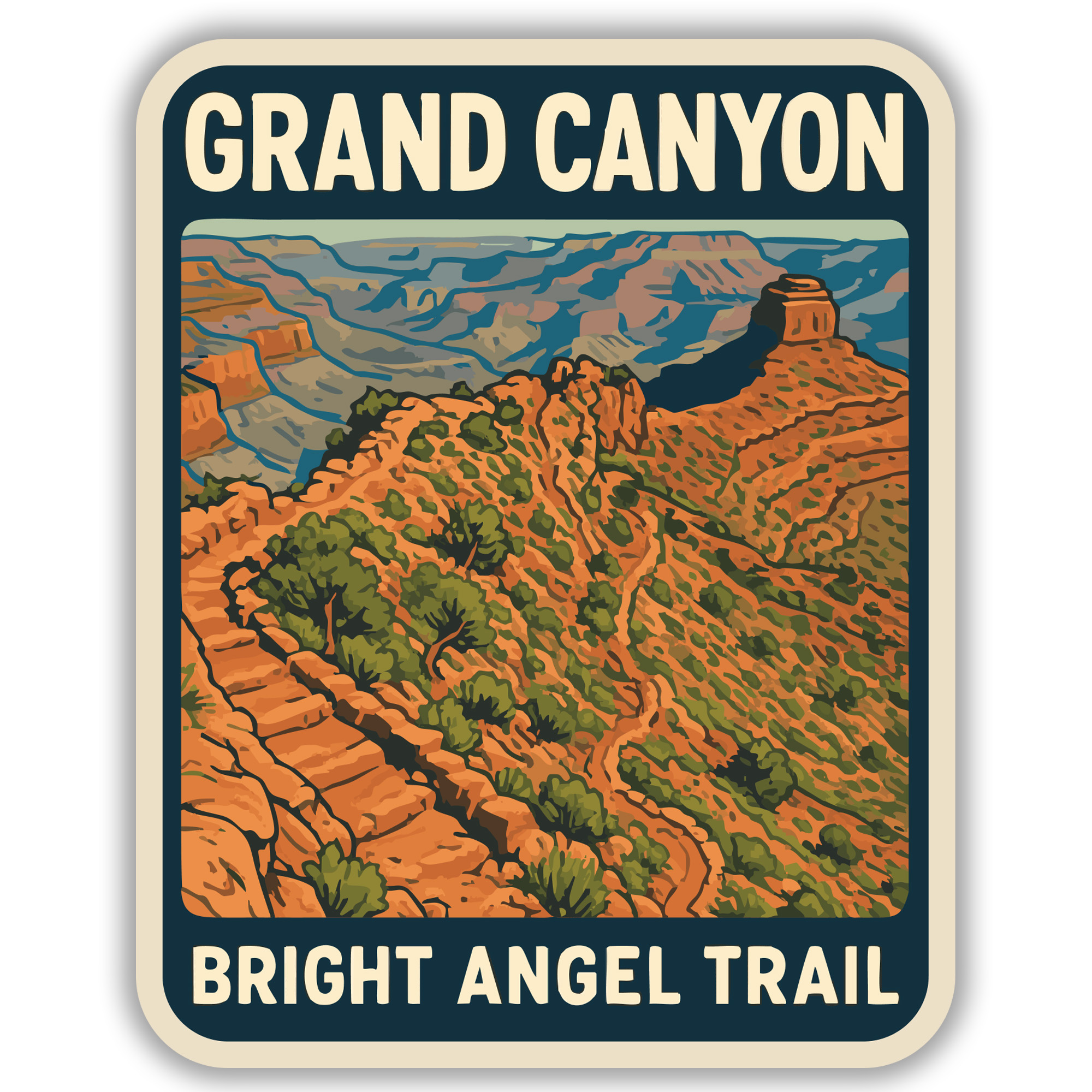 Grand Canyon Sticker of Bright Angel Trail