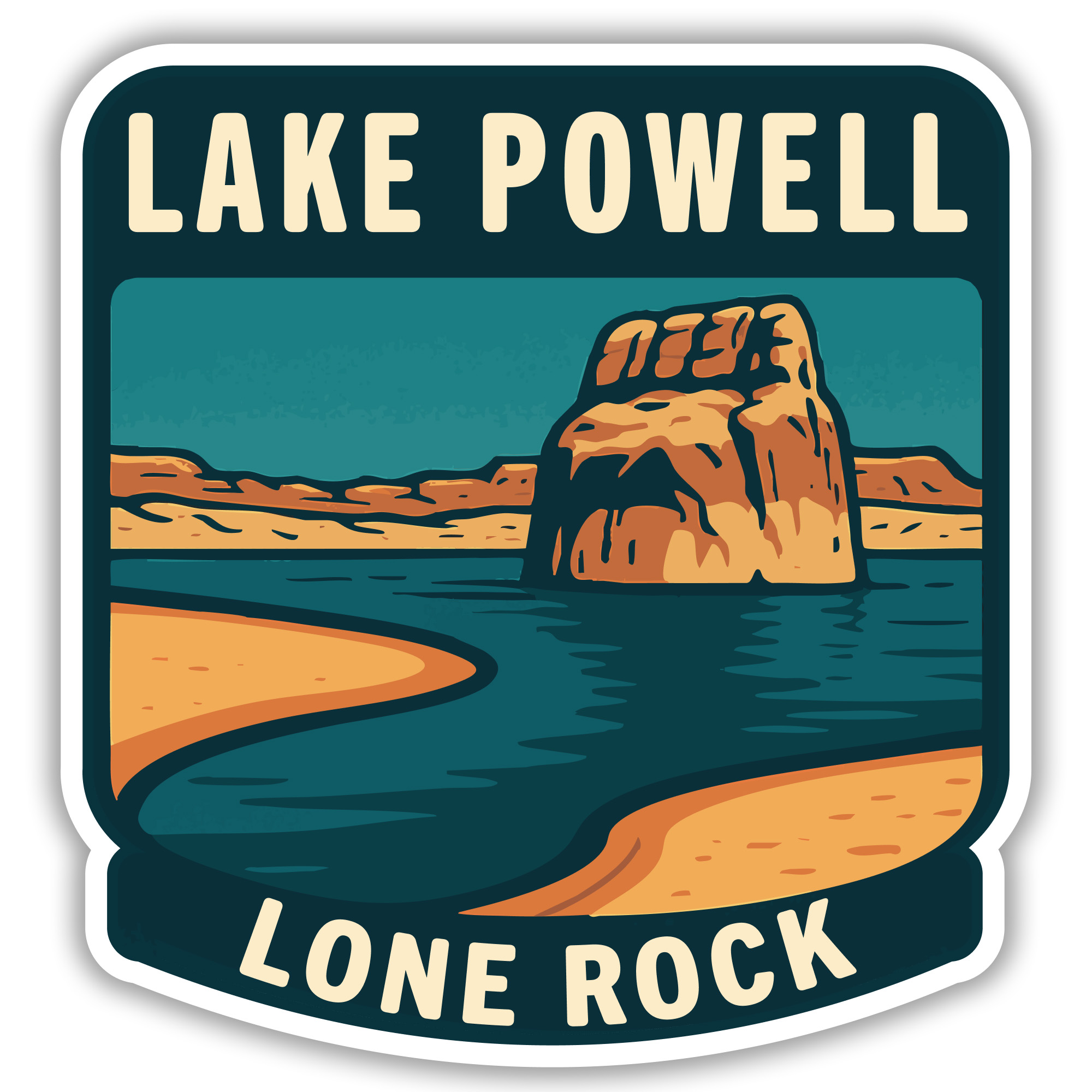 Lone Rock Sticker from Lake Powell, Utah
