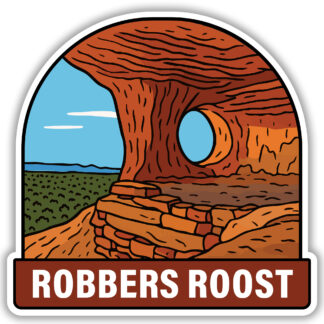 Sticker featuring the view from Robbers Roost