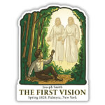 Sticker featuring a depiction of the First Vision