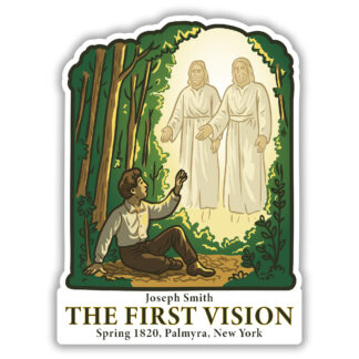Sticker featuring a depiction of the First Vision