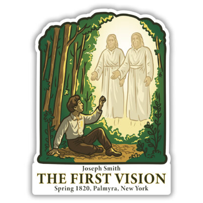 Sticker featuring a depiction of the First Vision