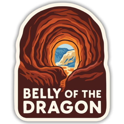 Sticker featuring the view exiting Belly Of The Dragon
