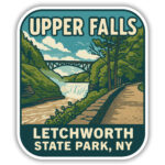 Letchworth State Park sticker featuring the view of Upper Falls