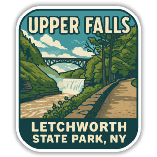 Letchworth State Park sticker featuring the view of Upper Falls