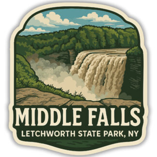 Letchworth State Park sticker featuring a view of the middle falls