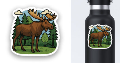 Moose Sticker in forest preview