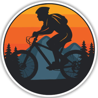 mountain biking sticker