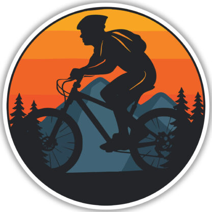 mountain biking sticker