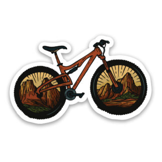 Mountain Biking Sticker Mountains