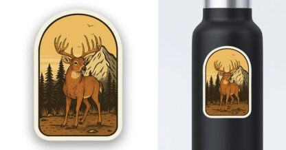 Deer sticker buck in mountains preview