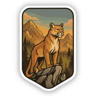 Mountain Lion Sticker on mountain