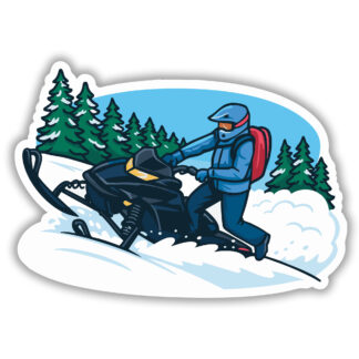 Stand up snowmobile sticker
