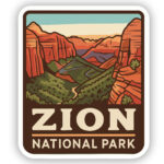 Zion National Park Sticker Valley