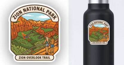 Zion National Park sticker of Zion Overlook trail - Image 2
