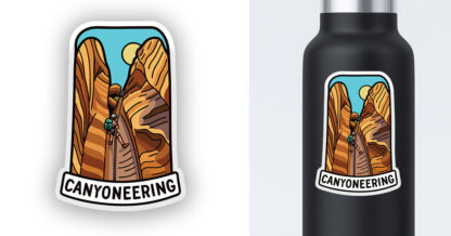 Canyoneering sticker rappelling in canyon preview