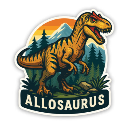 Dinosaur sticker Allosaurus Yellow