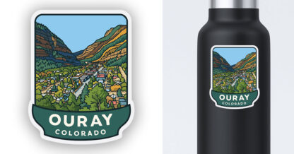 Ouray Colorado sticker view from above