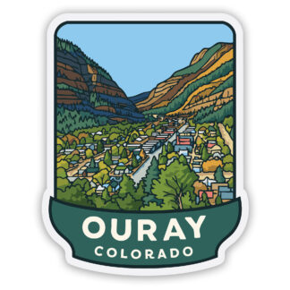 Ouray Colorado sticker view from above