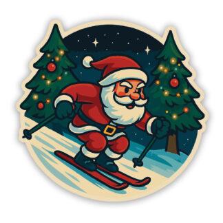 Santa Claus Skiing Sticker