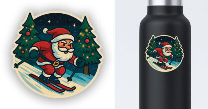 Santa Claus Skiing sticker preview