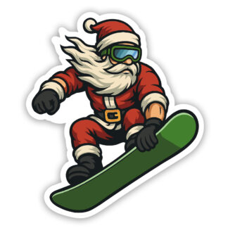 Santa Claus Snowboarding sticker