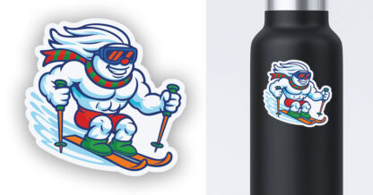 Ski sticker of buff snowman preview