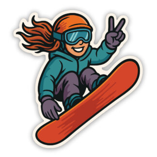 Snowboarding girl sticker