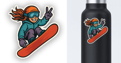 Snowboarding sticker girl preview