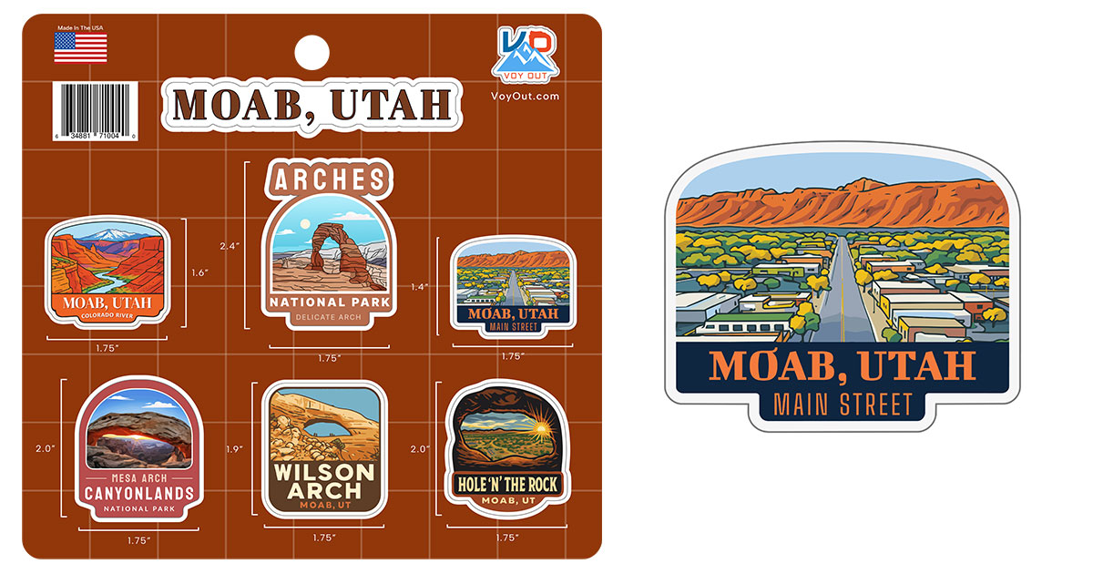 Uth Window Sticker Moab Utah Sticker Sheet - Voy Out