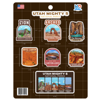 Utah Mighty 5 Sticker Sheet 8.5 by 11