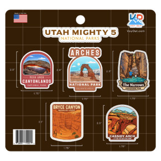 Utah Mighty 5 Sticker Sheet with The Narrows