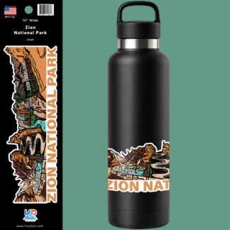 Zion National Park Sticker Water Bottle Wrap Square
