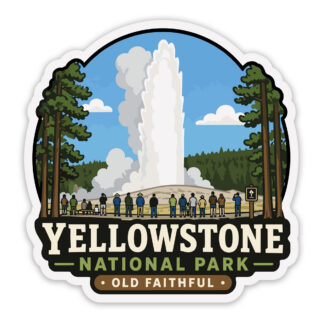 Yellowstone sticker of Old Faithful