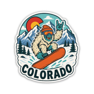 Colorado Snowboard Sticker with Yeti