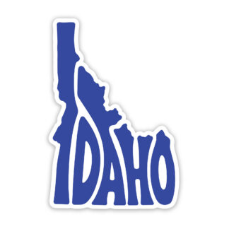 Idaho State shape sticker with letters