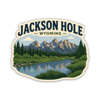 Jackson Hole Wyoming Sticker With River