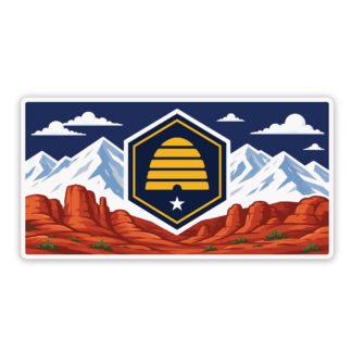 Utah State Flag sticker with Landscapes