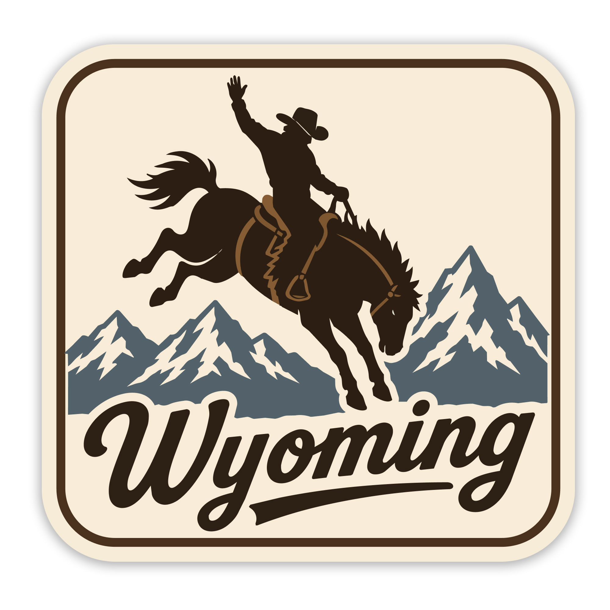 Wyoming Cowboy Sticker