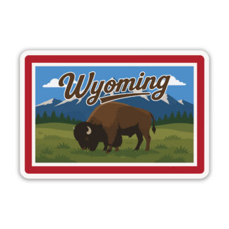 Wyoming Flag Sticker with Landscape