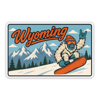 Wyoming Yeti Snowboarding sticker