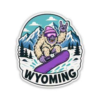 Wyoming Yeti Snowboarding Sticker Girl's