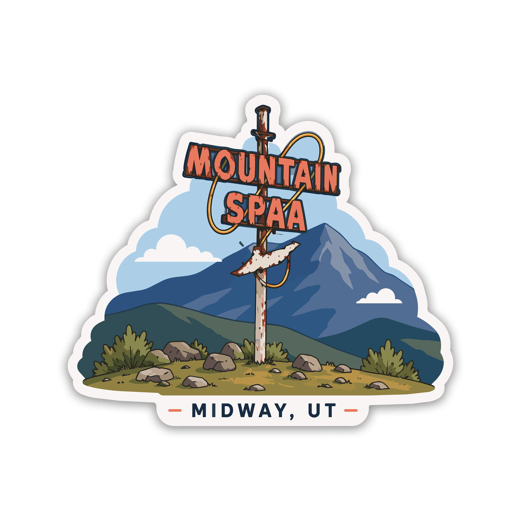 Midway Mountain Spaa Sticker