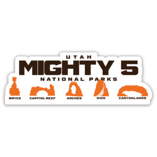 Utah Mighty 5 Sticker with Icons